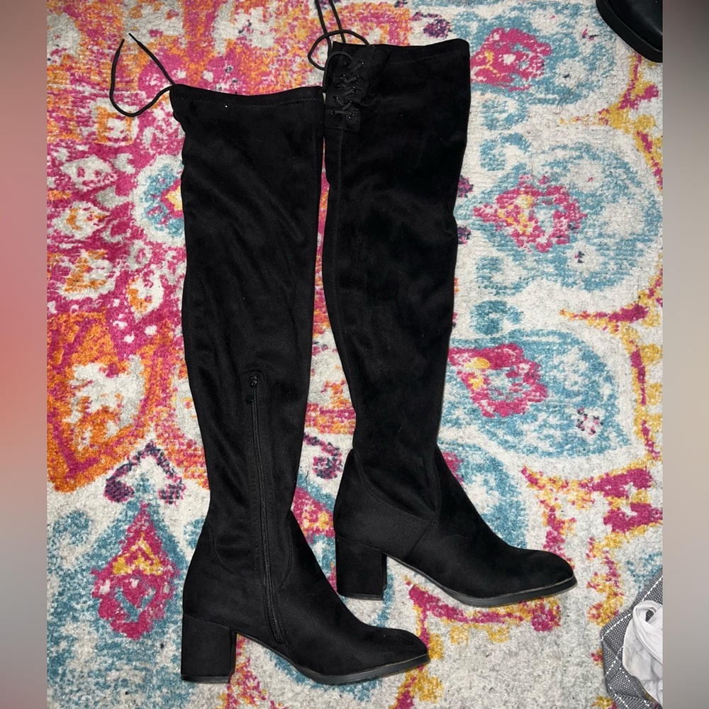 black over the knee boots